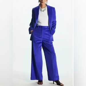 NWOT COS Royal Blue Women’s Corduroy Wide Leg Pants Size 10